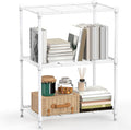 450 lbs Wire Storage Shelving 3-Tier Utility Shelving Unit Steel Organizer Wire Rack for Home,Kitchen,Office,White (11.8" D x 17.7" W x 26.4" H)-Ruum Studio Home