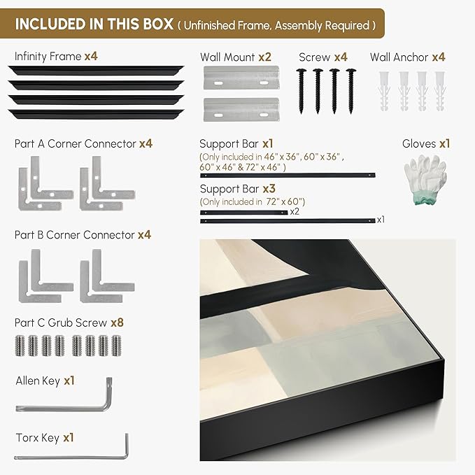 SIGNWIN 36"x46" Extra Large Framed Wall Art Modern Neutral Abstract Geometric in Black and Beige, Clean Minimalist Design for Home Living Room Bedroom Decor (Frame Assembly Required)-Ruum Studio Home