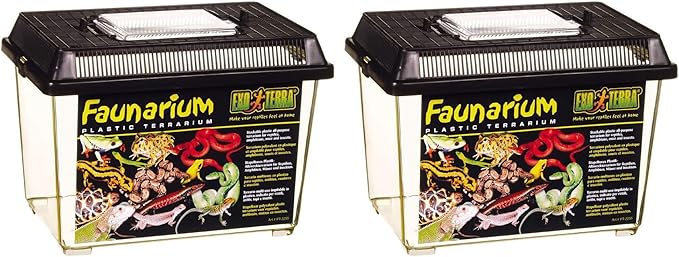 Exo Terra Faunarium, Plastic Reptile Terrarium, Small, PT2255 (Pack of 2)-Ruum Studio Home