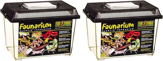 Exo Terra Faunarium, Plastic Reptile Terrarium, Small, PT2255 (Pack of 2)-Ruum Studio Home