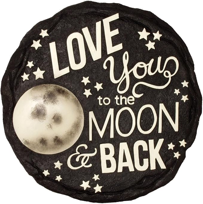 Spoontiques - Garden Décor - Moon & Back Stepping Stone - Decorative Stone for Garden-Ruum Studio Home