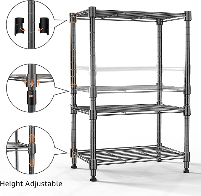 450 lbs Steel Storage Shelving 3-Tier Utility Shelving Unit Steel Organizer Wire Rack for Home,Kitchen,Office (11.8" D x 17.7" W x 26.3" H)-Ruum Studio Home
