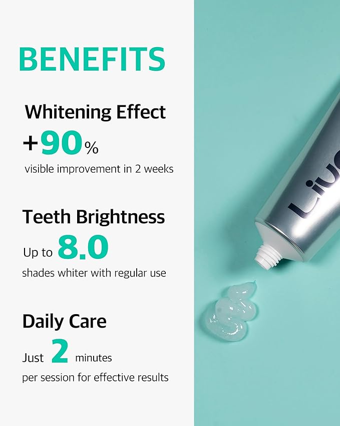 Live Orals Whitening Toothpaste 80g - Fluoride-Free Stain Removal, Strengthens Enamel, Natural Ingredients, Fresh Mint Flavor-Ruum Studio Home
