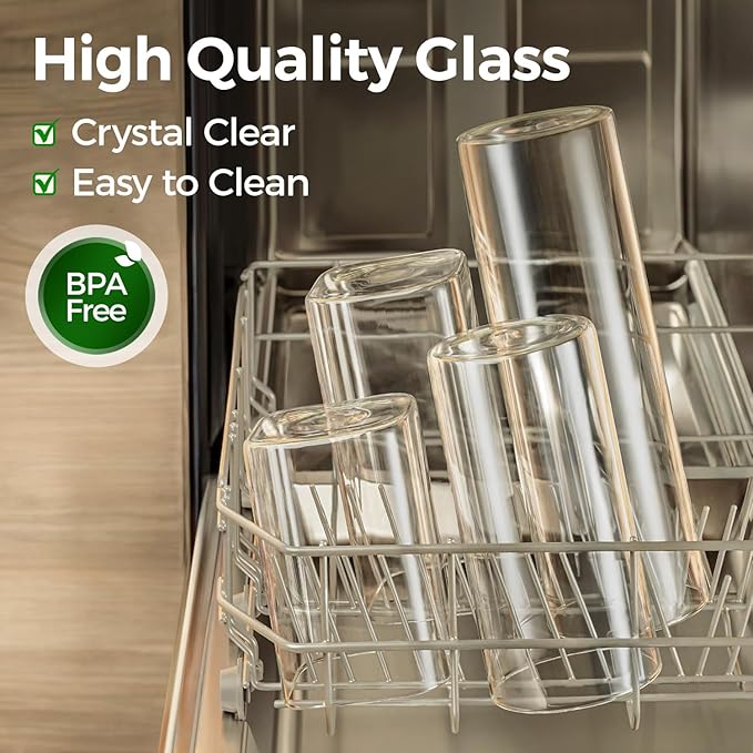 ComSaf Glass Food Storage Jars Set of 6, Clear Glass Storage Containers with Lids, Canisters Sets for the kitchen, Spaghetti, Pasta, Flour, Nuts, Oat, Coffee and Sugar Container, Pantry Organization-Ruum Studio Home