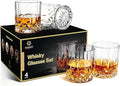 Whiskey Glasses Set of 4,Rock Glasses,11 oz Lead-Free Crystal Bourbon Glass,Old Fashioned Glass for Bourbon,Cognac,Irish Whisky,Personalised Whisky Glass Gift Set for Men,Dad,Brother-Ruum Studio Home