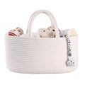 Baby Diaper Caddy Organizer for Girl Boy Cotton Rope Nursery Storage Bin Basket Portable Holder Tote Bag for Changing Table Car Travel Baby Shower Gifts Newborn Essentials Registry Must Haves White-Ruum Studio Home