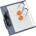 LEMIKKLE Roll Up Dish Drying Rack 17.5" x 15.2" Over The Sink Dish Drying Rack, Multi-Purpose Kitchen Rolling Dish Drainer Foldable SUS 304 Stainless Steel Dish Drying Rack-Ruum Studio Home