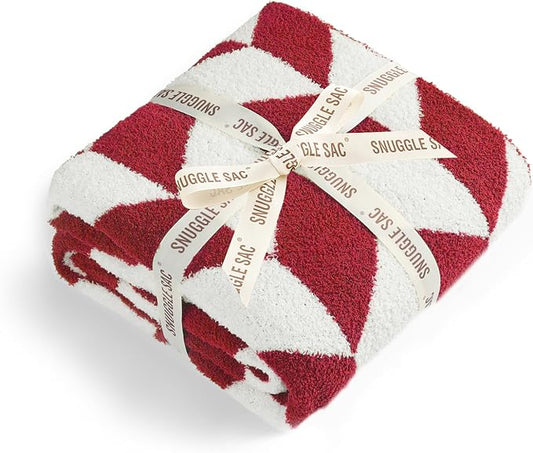 Snuggle Sac Christmas Red Blankets for Bed, Super Soft Warm Christmas Blankets Oversized Cozy Knit Fuzzy Blanket for Living Room, Red,60x80 inches-Ruum Studio Home