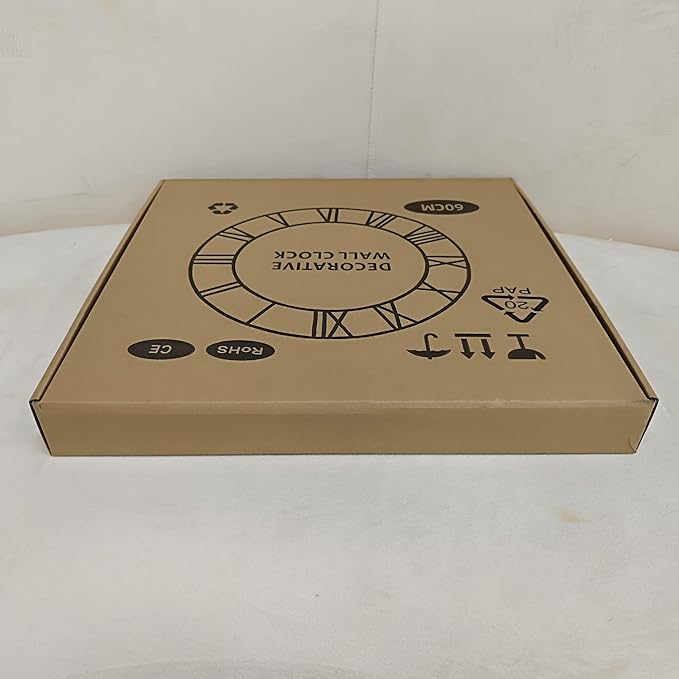 Large Wall Clock for Living Room Decor - 60cm/ 24 Inches Silent Non-Ticking Metal Wall Clocks Battery Operated, Vintage Decorative Modern Wall Clock for Bedroom, Office, Farmhouse Decor