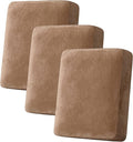 H.VERSAILTEX Velvet Stretch Couch Cushion Cover Plush Cushion Slipcover for Chair Loveseat Sofa Cushion Furniture Protector Seat Cushion Sofa Cover (3 Piece Sofa Cushion Covers, Camel)-Ruum Studio Home