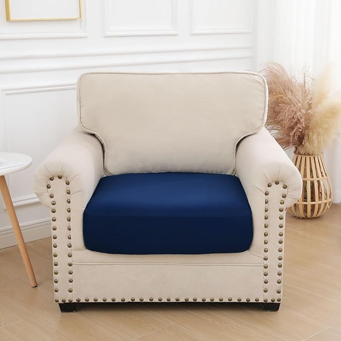 hyha Waterproof Couch Cushion Covers, Stretch Sofa Couch Seat Slipcover for Dog Washable, Non-Slip Waterproof Outdoor Cushion Covers for Patio Furniture Replacement (1 Piece for Small, Navy)-Ruum Studio Home