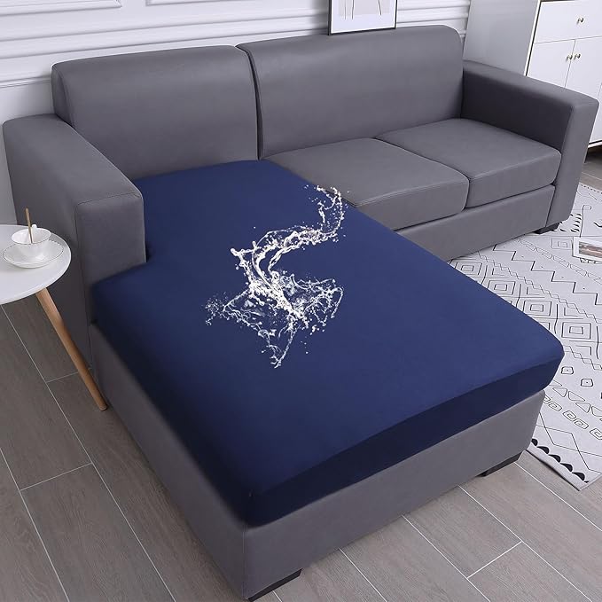 hyha Waterproof Couch Cushion Covers, Sectional Sofa Slipcovers Washable, L Shape Chaise Dog Couch Covers for Sectional Sofa, Universal Furniture Protector (1 Piece for Chaise, Navy)-Ruum Studio Home