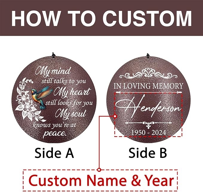 ASTARIN 36" Large Deep Tone Personalized Sympathy Wind Chimes, Memorial Wind Chime for Loss of Mother Father Loved One, Bereavement Gifts Decor Outdoor Patio Garden Graveyard-Ruum Studio Home