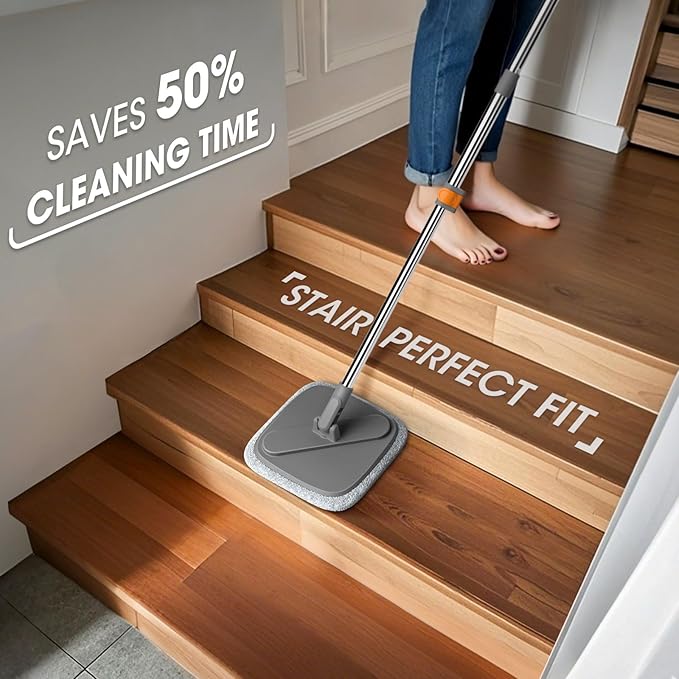 Mop and Bucket, Spin Mop with Separate Dirty Water System, Deep-Cleaning Mops for Floors, Versatile Mops for Walls-Ruum Studio Home