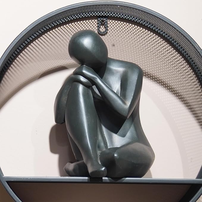 Guichifun Thinker Statue Resin Abstract Sculpture - Collectible Woman Figurine Art Home Office Bookshelf Decorative Objects Desktop Black Decor for Men&Women 5.25 X 6.25 X 8.5 Inch-Ruum Studio Home