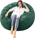 Bean Bag Chairs for Adults - Memory Foam Furniture BeanBag Chair - Kids/Teens Sofa with Soft Micro Fiber Cover - Round Fluffy Couch for Living Room Bedroom College Dorm - 4 ft, Green-Ruum Studio Home