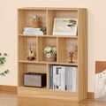 LEYAOYAO 7 Cube Bookshelf with Wood Base,Natural 3 Tier Mid-Century Modern Bookcase,Standing Wide Bookshelves Storage Organizer Shelf,Rustic Display Cabinet Book Shelves for Bedroom,Living Room-Ruum Studio Home