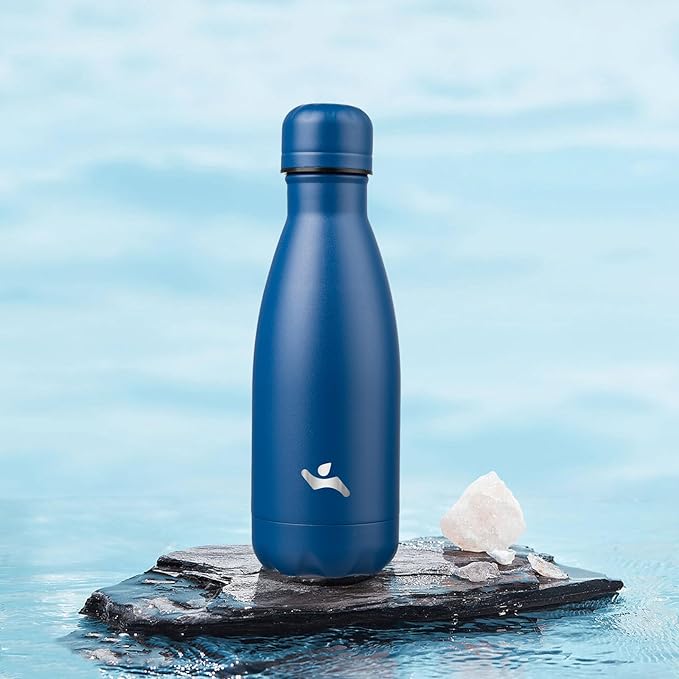 Insulated Water Bottles,12 oz Double Wall Stainless Steel Vacumm Metal Flask for Sports Travel,Blue-Ruum Studio Home