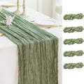 Sioloc 5 Pack Sage Green Cheesecloth Table Runner Fall Autumn Decor for Home 10ft Table Cloth for Tea Wedding Birthday Party Baby Bridal Shower Halloween Thanksgiving-Ruum Studio Home