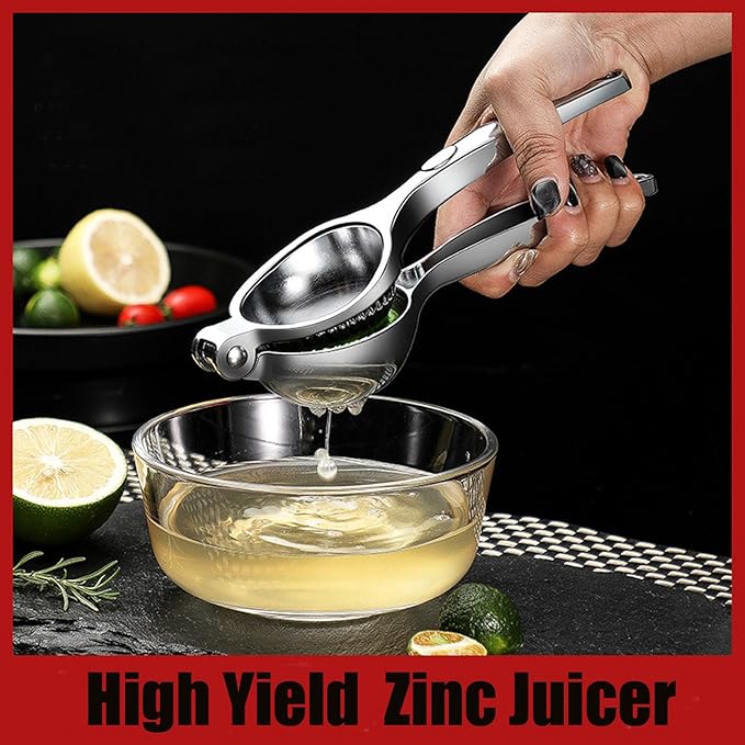 Lemon Squeezer, Heavy Duty Zinc Manual Lemon Juicer, Threaded Groove Fresh Small Oranges Limes Juicer Hand Press Manual Citrus Juicer Press for Home Restaurant Kitchen Accessories Utensils(Sliver)-Ruum Studio Home