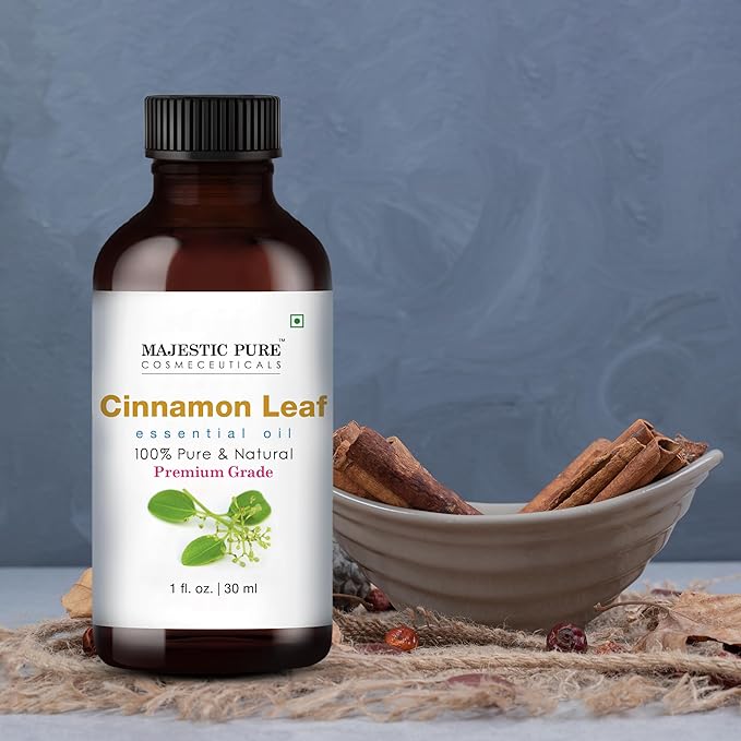 Majestic Pure Cinnamon Essential Oil with Glass Dropper - 1 Fl Oz - 100% Pure and Natural Cinnamon Oil - Premium Grade Essential Oils for Diffuser, Aromatherapy, Soap and Candle Making-Ruum Studio Home