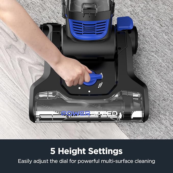 Eureka Lightweight Powerful Upright Vacuum Cleaner for Carpet and Hard Floor, PowerSpeed, New Model,Blue,black/New Model-Ruum Studio Home