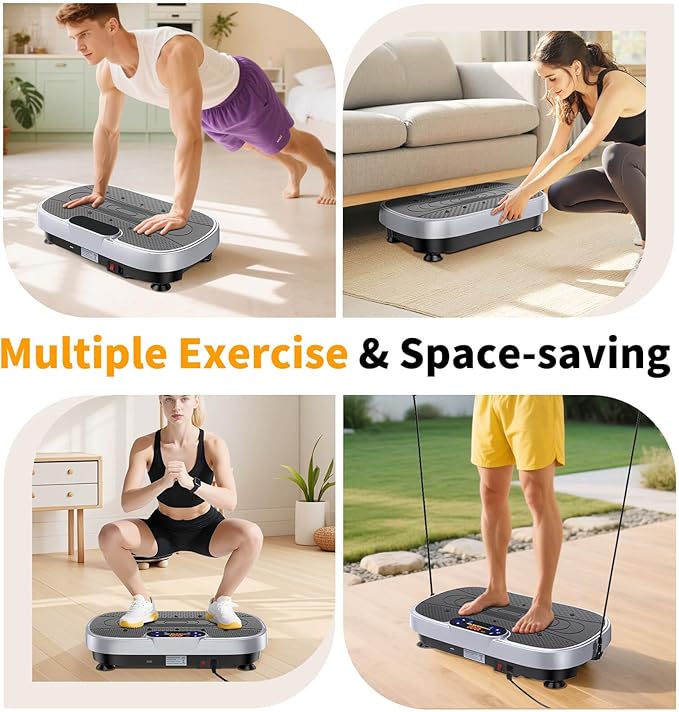 Vibration Plate Exercise Machine, Vibrating Plate Machine with Bluetooth for Lymphatic Drainage, Vibration Platform for Women Men Full Body Weight Loss-Ruum Studio Home