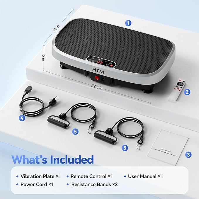 Vibration Plate Exercise Machine - 330lbs Weight Capacity, 120 Speed Levels, 5 Program Modes - Full Body Workout for Home Fitness, Toning & Wellness, LED Display, Low Noise Motor-Ruum Studio Home
