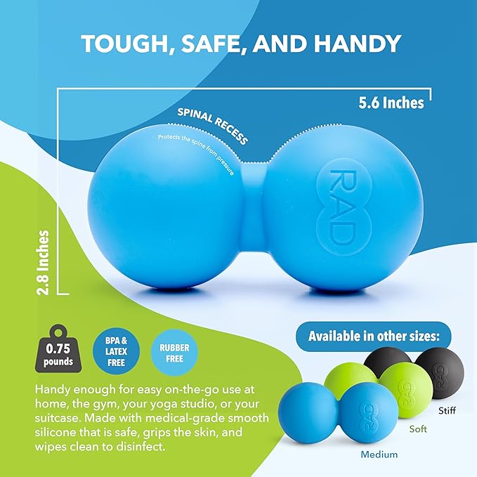 RAD XL Peanut Massage Ball – High Density Yoga Deep Tissue Roller Ball – Myofascial Release for Back, Neck, Feet, Psoas & Spine – Suboccipital & Thoracic Trigger Point Therapy-Ruum Studio Home