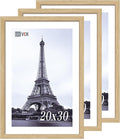 VCK 20x30 Oak Wood Frame for Poster & Picture, Natural Solid Wood Photo Frames 3 Pack, Wall Mounting Hanging-Ruum Studio Home