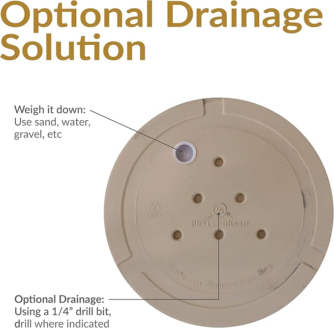 Sunnydaze 19.5-Inch Arabella Large Plant Pot - Polyresin Round Outdoor Planter with Drillable Drainage Holes - 4 Pack - Beige-Ruum Studio Home
