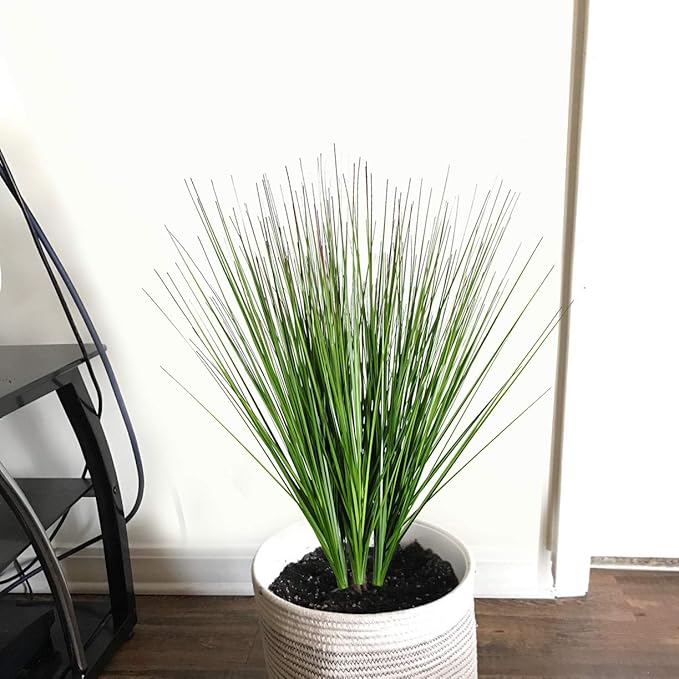 27" Artificial Plants Onion Grass Greenery Faux Fake Shrubs Plant Flowers Wheat Grass for House Home Indoor Outdoor Office Room Gardening Indoor Décor 6 Pack-Ruum Studio Home