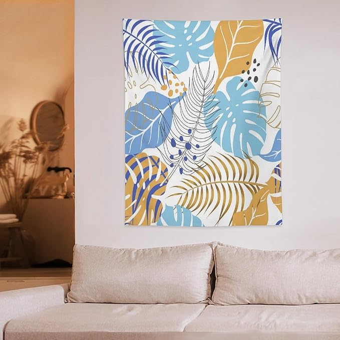 ICMOLYYENLO Tropical Palm Leaves Wall Tapestry, Wall Art for Room Decoration Beautiful Wall Hanging for Bedroom Living Room Dormitory Apartment 50x60 Inch-Ruum Studio Home
