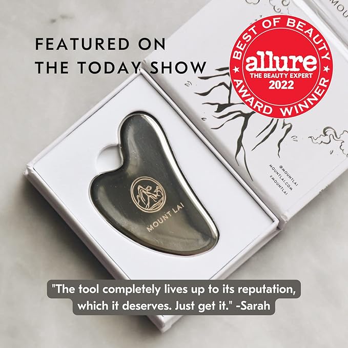 Mount Lai Stainless Steel Gua Sha Facial Tool – The Element of Refinement – Professional Grade Steel Face Sculpting Tool for Lymphatic Drainage, Puffiness Reduction & Refined Results-Ruum Studio Home