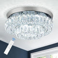 11.8" LED Chandelier 2-Layer Crystal Ceiling Light Fixture with Remote Control Flush Mount Chandelier Light for Hallway Bedroom Living Room Kitchen Foyer(dimmable)-Ruum Studio Home