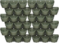 Worth Garden Upgraded 12 Sets (36-Pocket) Self Watering Stackable Vertical Planters - Wall Mounted Plastic Plant Grow Pots fr Strawberries Flowers Herbs - Indoor Outdoor Green Wall Decoration (Green)-Ruum Studio Home