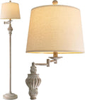 61" Vintage Floor Lamp with 350° Adjustable Swing Arm, Tall lamp Standing Lamp for Bedroom Living Room Bedside Nightstand Retro Farmhouse Mid Century Lamp Light Home Décor Office Gifts-Ruum Studio Home