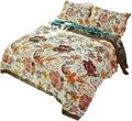 Boho Muslin Blanket for Adults 4-Layer Gauze 80 x 90 Inches Soft Cozy 100% Cotton Summer Cooling Blanket Colorful Floral Decor for Sofa Bed Coverlet Both Sides (A Summer Floral, 80 x 90 in)-Ruum Studio Home