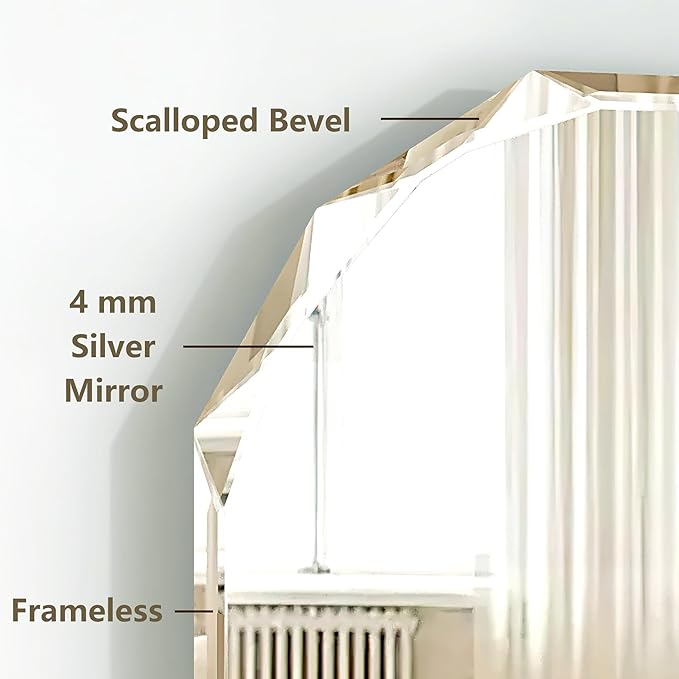 Bathroom Mirrors for Over Sink, Round Frameless Mirrors for Wall, 20x30 Inch Beveled Bathroom Mirror, Bathroom Vanity Circle Mirror for Bedroom Living Room Entryway Home Decor-Ruum Studio Home