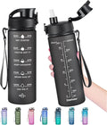 Enerbone Water Bottle, Leakproof BPA & Toxic Free, Motivational Water Bottle with Times to Drink and Straw, Fitness Sports Water Bottle with Strap for Office, Gym, Outdoor Sports-Ruum Studio Home