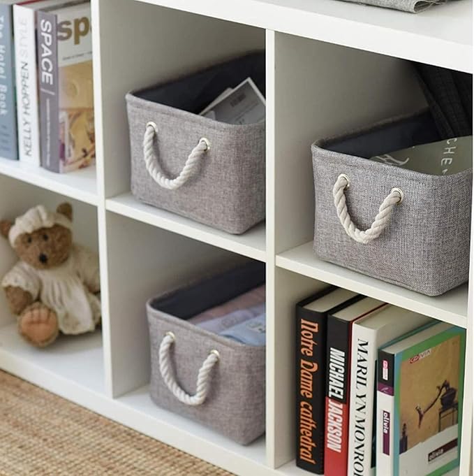 TcaFmac Organization and Storage Basket for Organizing - Large 4 Pack 16x12x8 inch Collapsible Storage Bins for Shelves, Fabric Storage Cubes for Closet Cloth Nursery Toy Books Gifts (Grey)-Ruum Studio Home