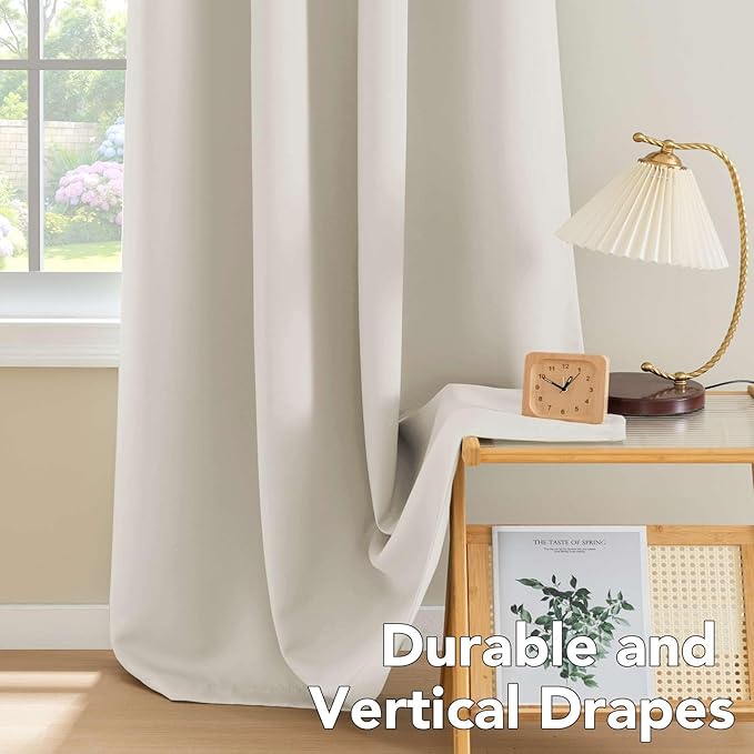 H.VERSAILTEX Ultra Soft Microfiber Thermal Insulated Antique Copper Grommet Blackout Curtains/Window Treatment Draperies 52 by 72 - Inch for Living Room/Bedroom, Set of 2 - Fog-Ruum Studio Home