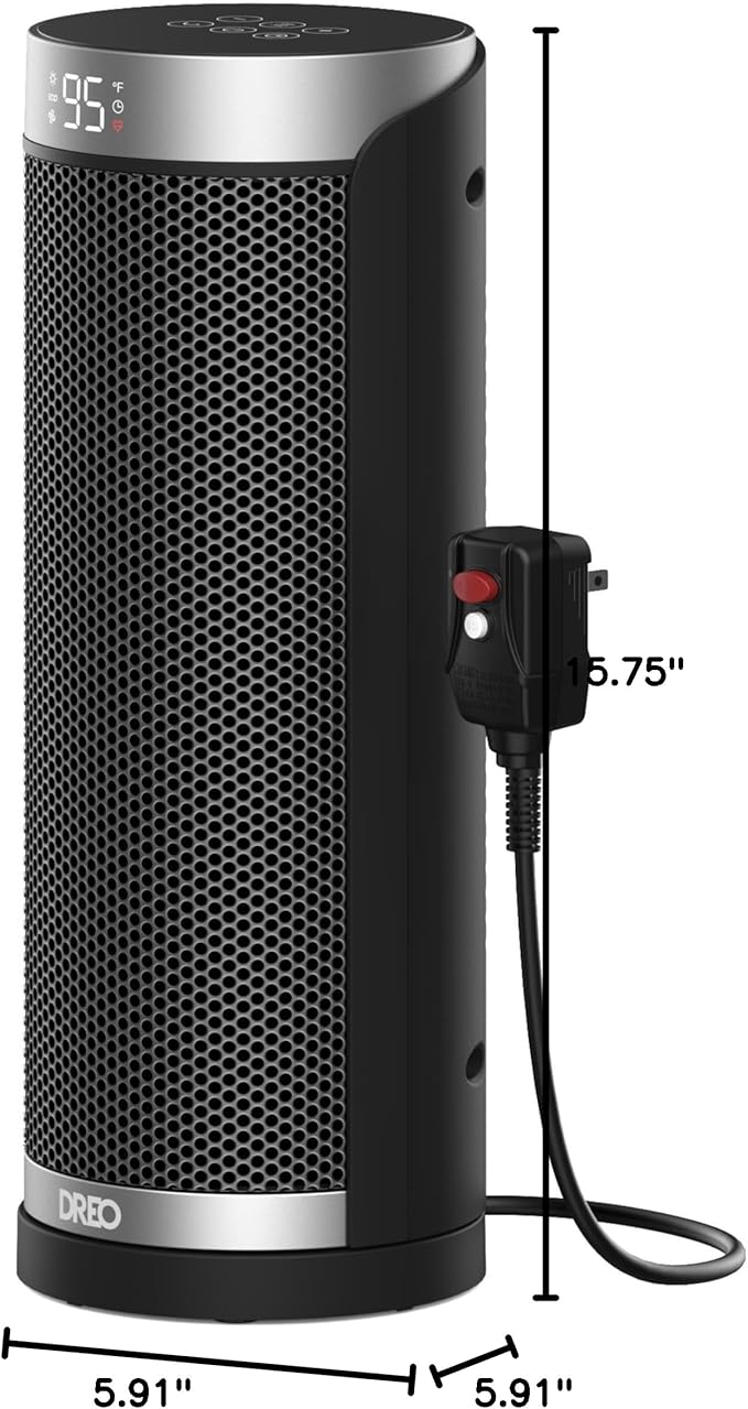 Dreo Space Heater for Bathroom and Indoor, 70°Oscillating, 5 Modes, Remote for Home Bedroom, 12H Timer, with ALCI Safety Plug-Ruum Studio Home