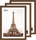 VCK 18x24 Brown Poster Frame 3 Pack, Wood Picture Frame with Exclusive Wood Grain, Wall Mounting Hanging-Ruum Studio Home