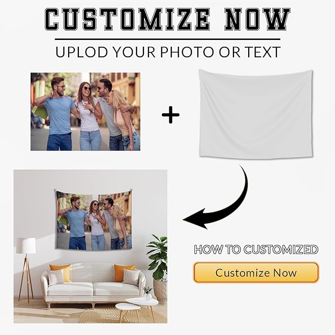 Custom Tapestry For Wall Bedroom Custom Backdrop Personalized Image Text Photo Customized Funny Tapestry Banners And Signs Horizontal Model Tapestrys 1-Ruum Studio Home