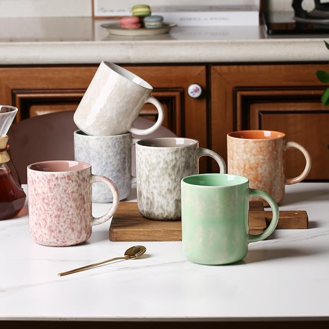 17 OZ Coffee Mugs Set of 6, Modern Mugs Set with handle for Tea/Latte/Cappuccino/Milk/Cocoa.-Ruum Studio Home