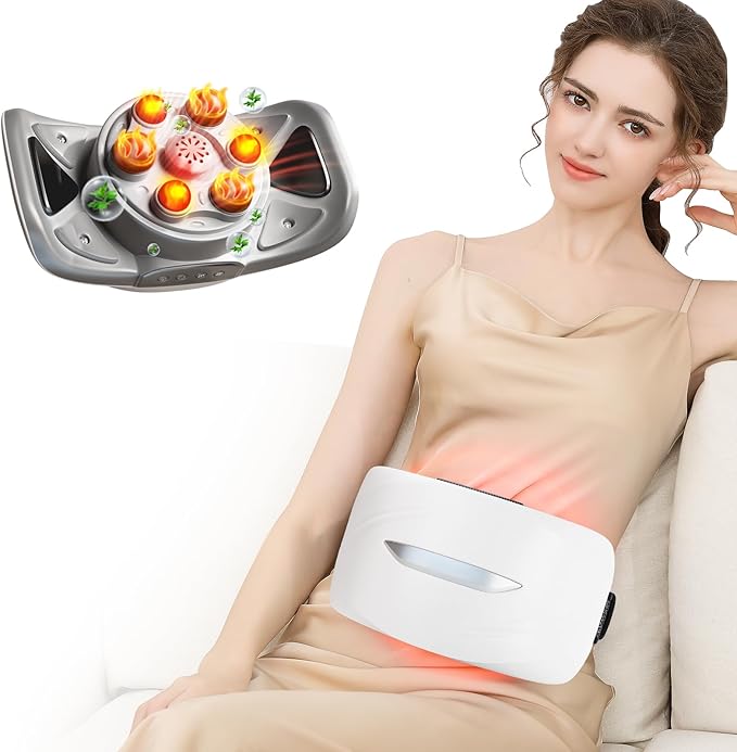 Intelligent Heated Massage Belt, Multi-Function Kneading Massager with Red Light Therapy, Natural Stone Massage for Waist and Abdomen-Ruum Studio Home
