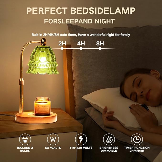GEEZO Fragrance Candle Warmer Lamp，Electric Candle Warmer with Timer & Dimmer，Mom Christmas Birthday Gifts for Women, House Warming Gifts New Home Bedroom Decor-Ruum Studio Home