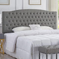 24KF Upholstered Tufted Button Linen Fabric Headboard,Comfortable Fashional Headboard King/CA King Size,Granite-Ruum Studio Home