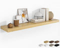 RICHFOCUS 55Inch Floating Shelves for Wall 1 Pack Shelves for Bedroom|Kitchen|Bathroom Wall Mounted Rustic Wood Floating Shelf with Invisible Brackets for Books|Storage|Decor, Oak-Ruum Studio Home